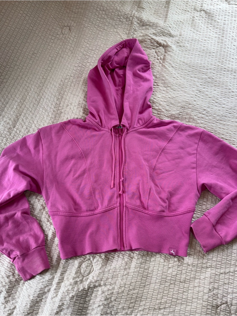 Joy Lab Pink Cropped Fill Zip Hoodie small